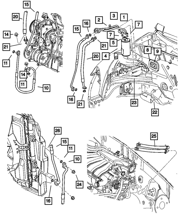 5058271AD - Air Conditioning &amp; Heater: A/c Suction And Liquid Line for Mopar Image