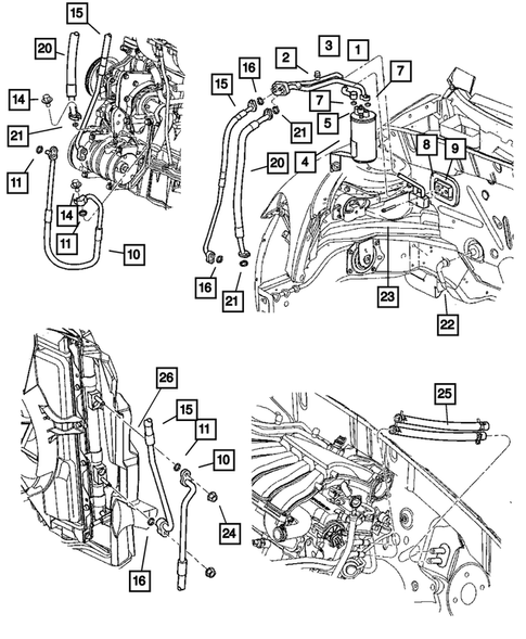 Air Conditioner and Heater Plumbing for 2004 Chrysler PT Cruiser #0