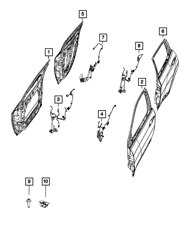 68593364AC - Electrical: Front Door Wiring for Mopar Image