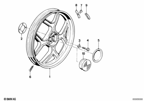 Wheels with Bearings for 1986 BMW-Motorrad K 100 RS #2