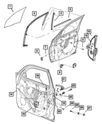 68020069AA - : Front Door Window Regulator, Left for Chrysler: PT Cruiser Image