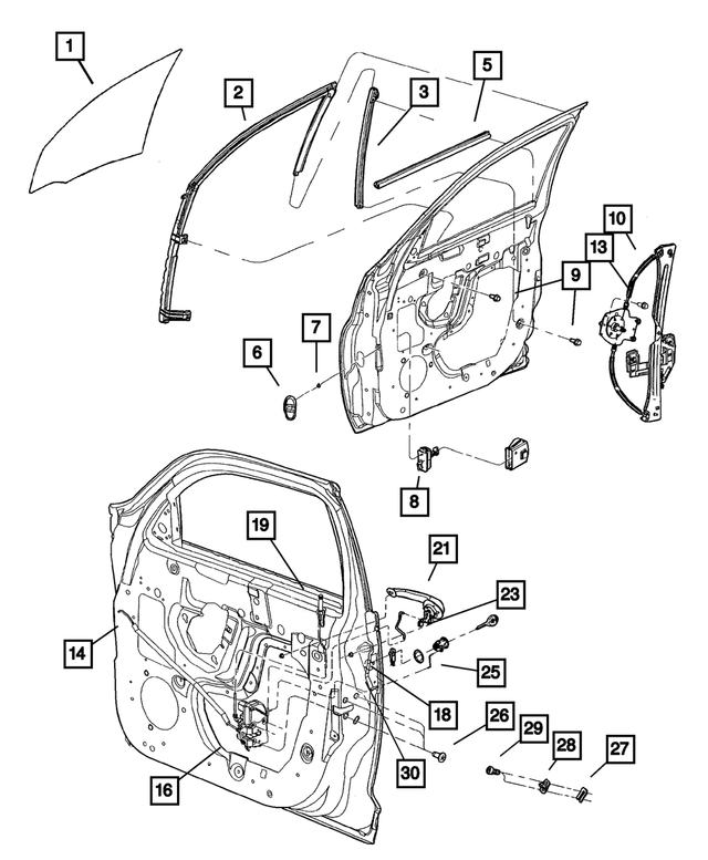 68020068AA - : Front Door Window Regulator, Right for Mopar Image