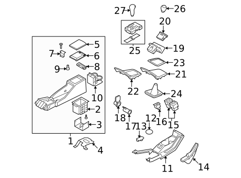 Center Console for 2005 Subaru Impreza #0