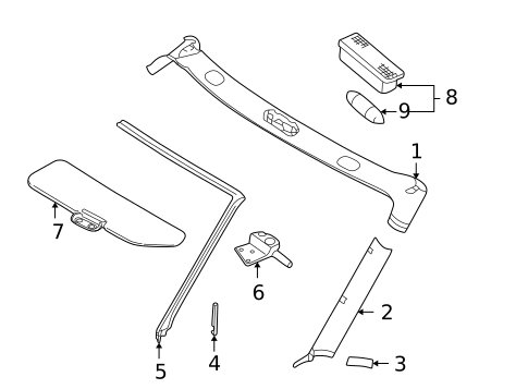 Interior Trim - Roof for 1998 BMW Z3 #0