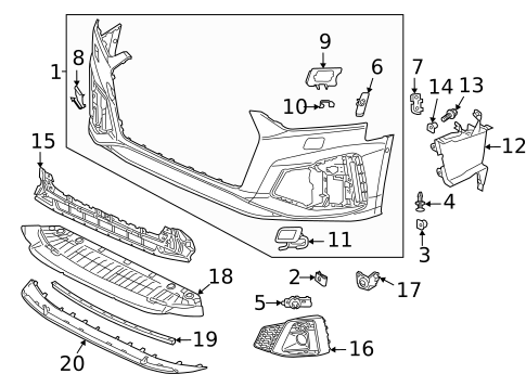 Bumper & Components - Front for 2025 Audi S5 Sportback #0