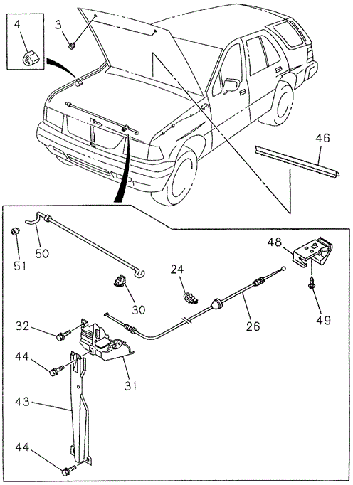 Hood Lock for 1997 Honda Passport #0