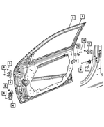 5155093AA - Doors, Door Mirrors and Related Parts: Front Door Upper Hinge, Left for Mopar Image