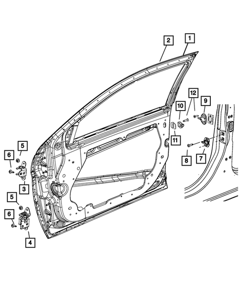 Porte avant pour 2007 Chrysler Sebring #2