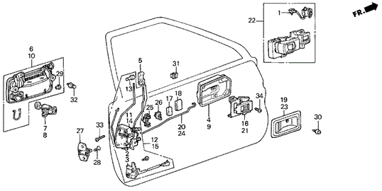 Front Door Locks 5DR for 1986 Acura Integra #0