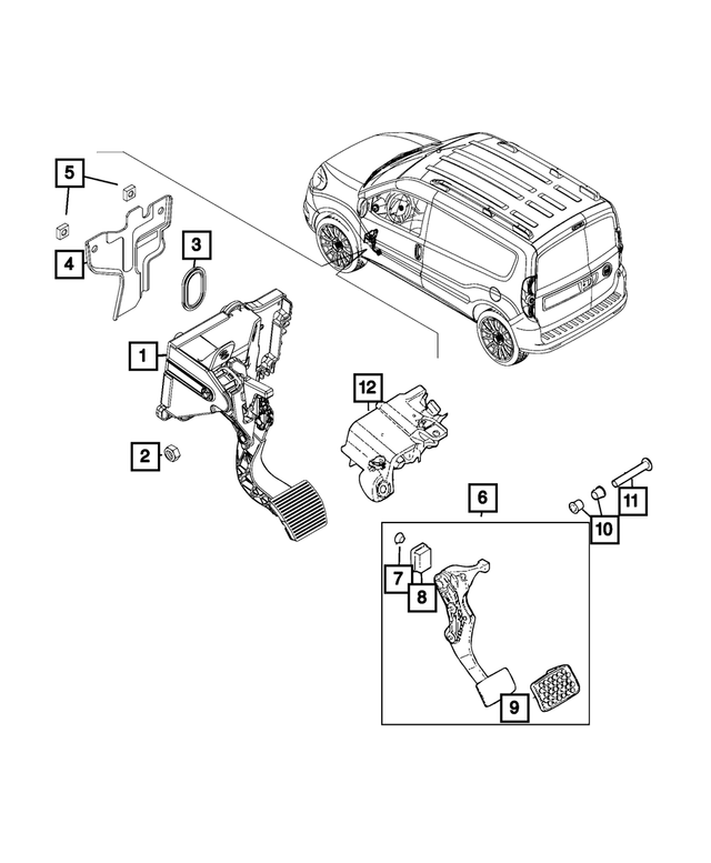 68281755AA - Brakes: Non Adjustable Pedal Assembly for Mopar Image