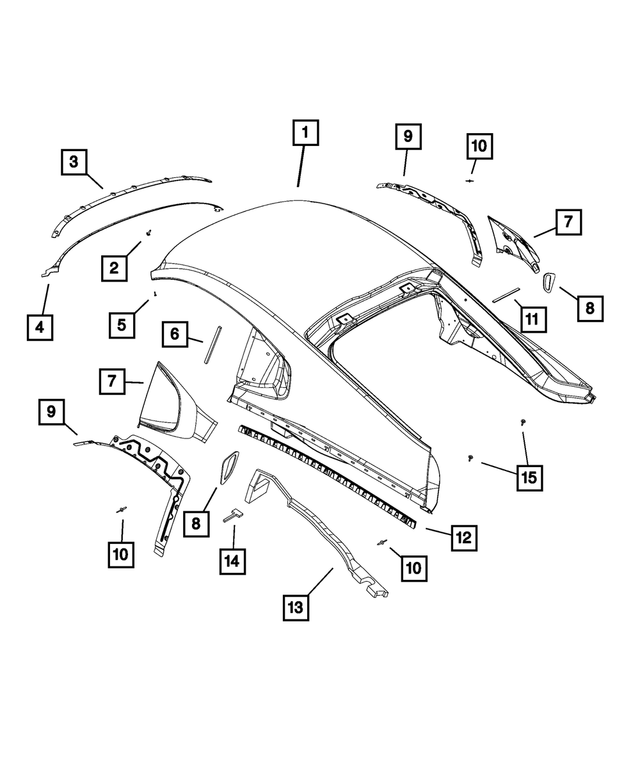 68256852AC - Body Sheet Metal Except Doors: Roof Panel for Mopar Image image