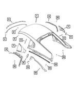 68253421AD - Body Sheet Metal Except Doors: Roof Panel Reinforcement, Left for Mopar Image