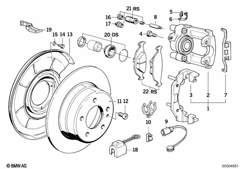 Rear Brake / Brake Pad / Wear Sensor for 1986 BMW M6 #0