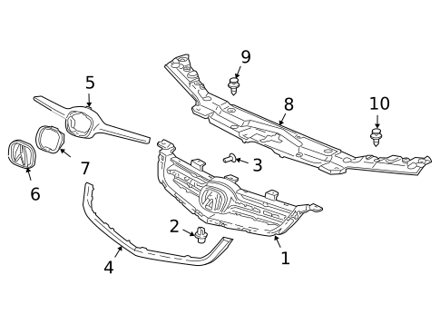 Grille & Components for 2005 Acura TSX #0