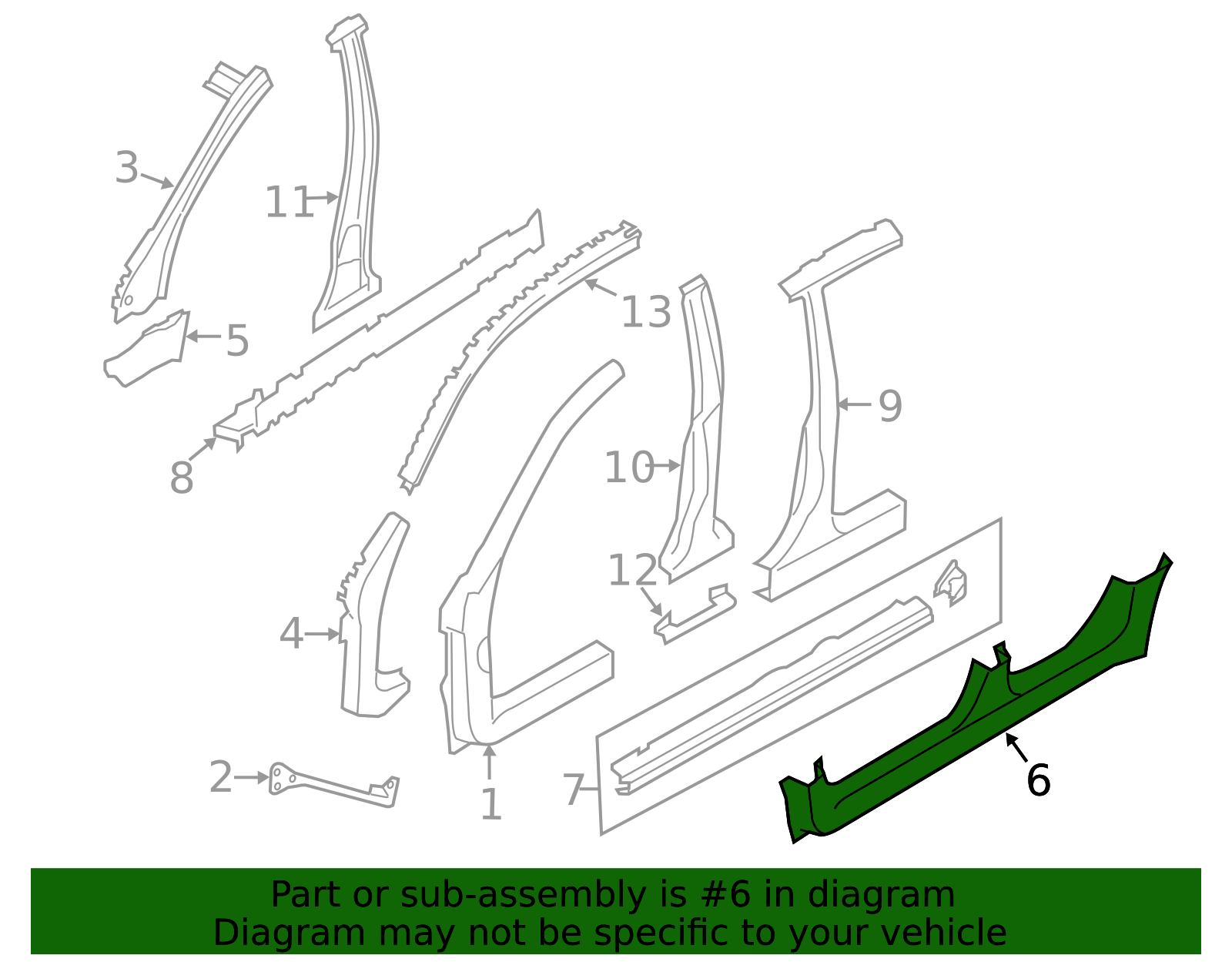 2009-2013 Subaru Forester Rocker Panel 51449SC0009P | Subaru