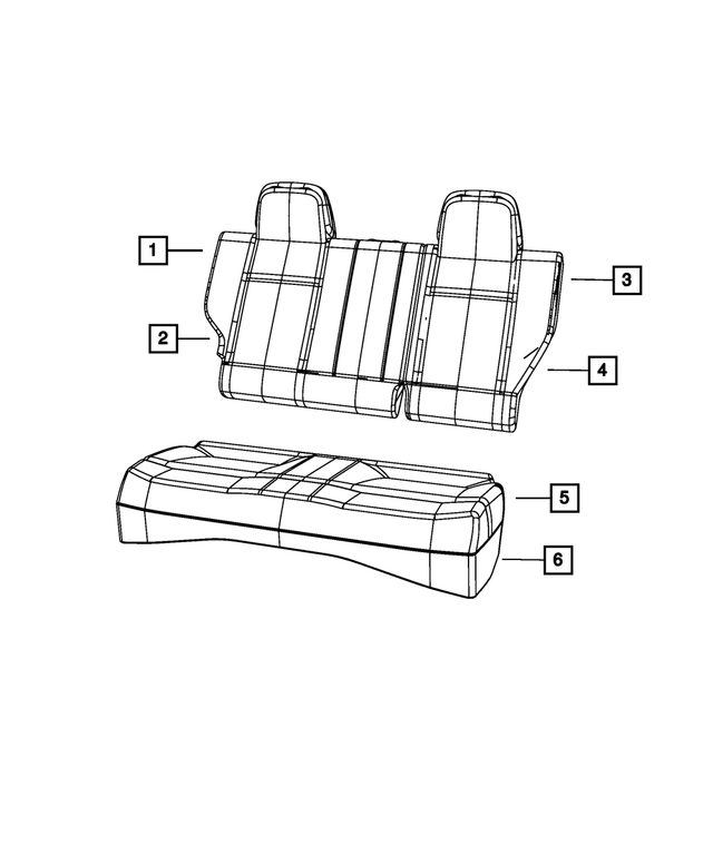 1RS54DK2AB - Interior Trim: Rear Seat Back Cover for Mopar Image