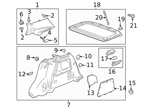 Interior Trim - Quarter Panels for 2021 Chevrolet Trax #0