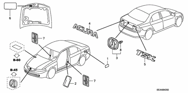 Emblems - Caution Labels for 2008 Acura TSX #0