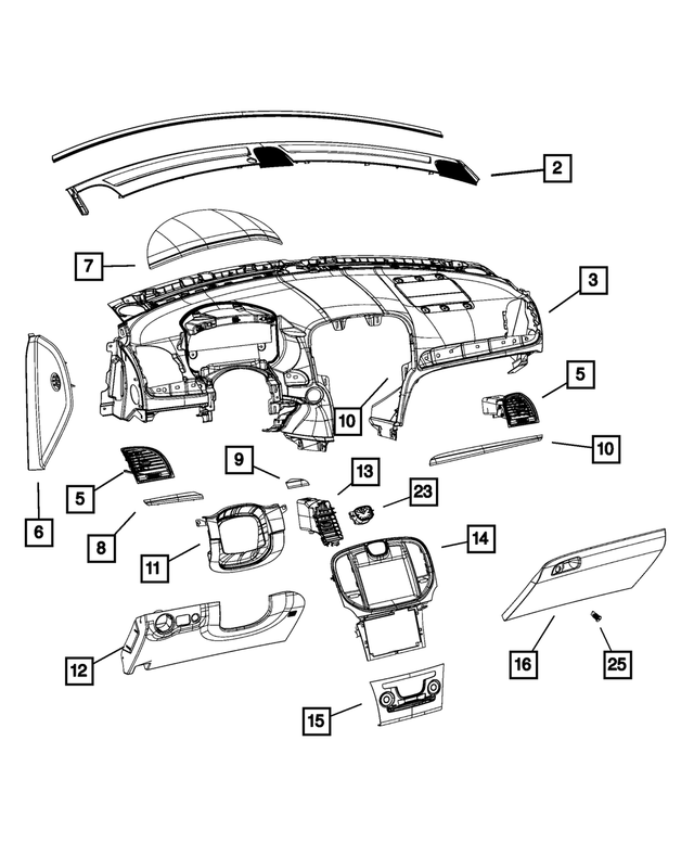 5RZ86HL9AB - : Steering Column Shroud Gap Hider for Mopar Image