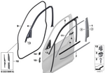51337380931 - : Door Weatherstrip Front for BMW: X4 28iX, X4 35iX, X4 M40iX Image
