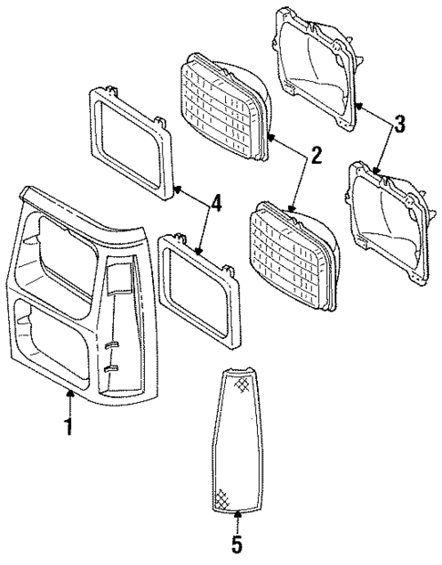 Headlamp Components for 1987 Jeep Wagoneer #1