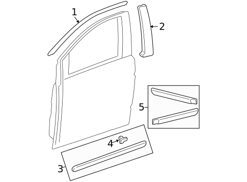 Exterior Trim - Front Door for 2005 Acura MDX #0
