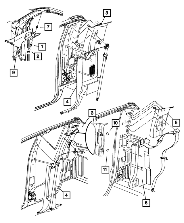 5GV03BD1AE - Interior Trim: B Pillar Upper Trim Panel, Left for Mopar Image image