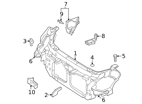 Radiator Support for 2003 INFINITI G35 #1