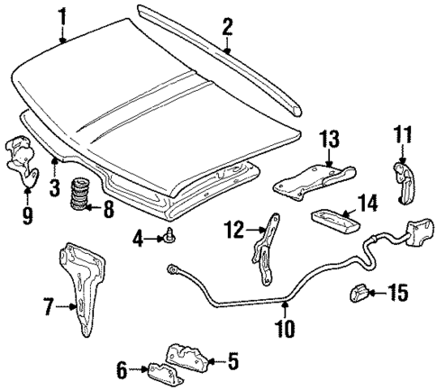 Hood & Components for 2000 GMC Yukon #1