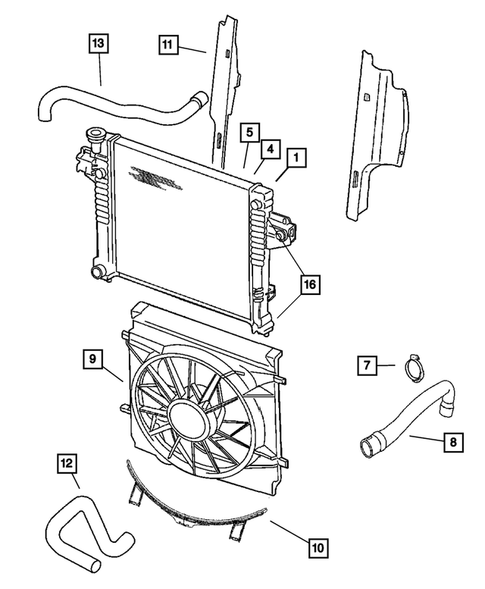 Radiator and Related Parts for 2006 Jeep Liberty #2