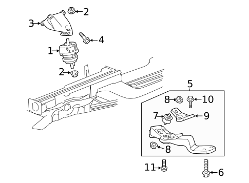 Engine & Trans Mounting for 2010 Cadillac CTS #0