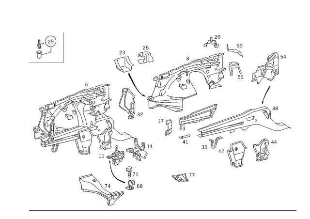 1246200350 - Front Panel: Wheelhouse Panel for Mercedes-Benz Image image