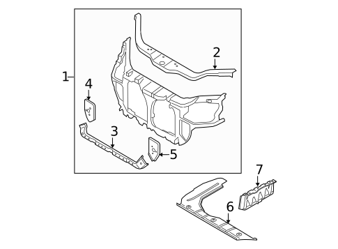 Radiator Support for 2011 Hyundai Accent #0