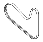 4L260849AB - Cooling System: Serpentine Belt for Volkswagen: Beetle, Golf, Golf SportWagen, Jetta, Passat Image