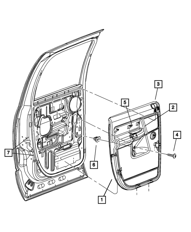 5JV20ZJ3AC - Interior Trim: Rear Door Trim Panel, Right for Mopar Image image