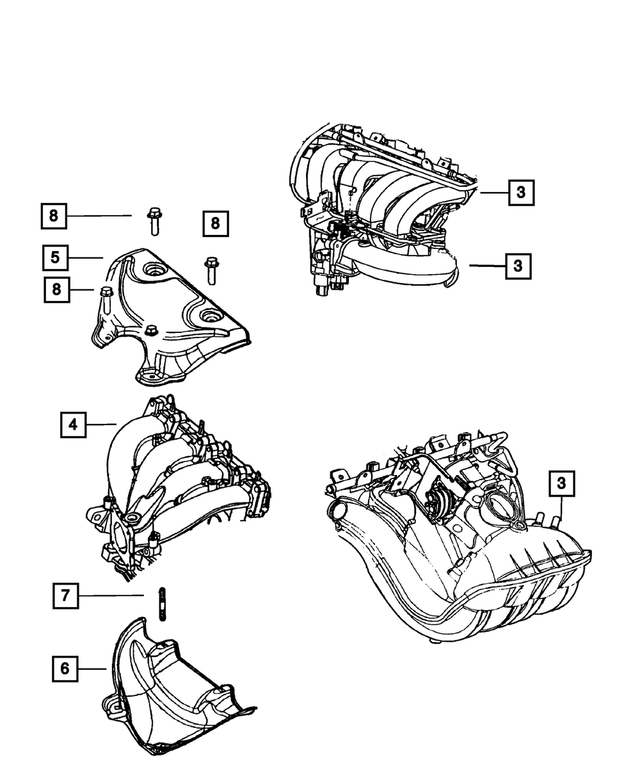 4792432AG - Engine 2.4L Four Cylinder: Intake Manifold for Mopar Image