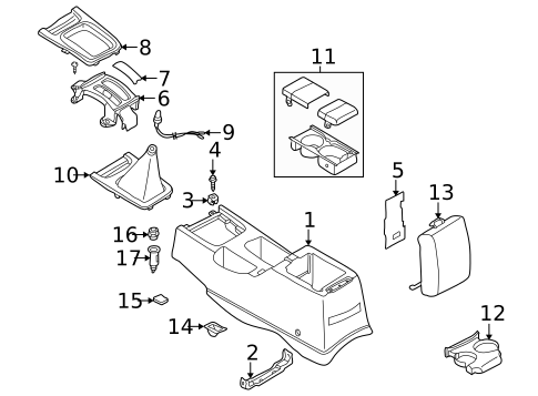 Center Console for 2001 Nissan Altima #0