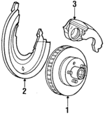 E9TZ2K004B - Brakes: Splash Shield for Ford: Bronco II, Explorer, Ranger Image