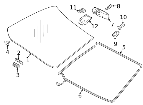 Glass - Windshield for 2017 Lexus ES350 #1