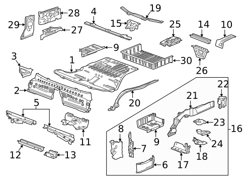 Rear Floor & Rails for 2021 Chevrolet Camaro #0