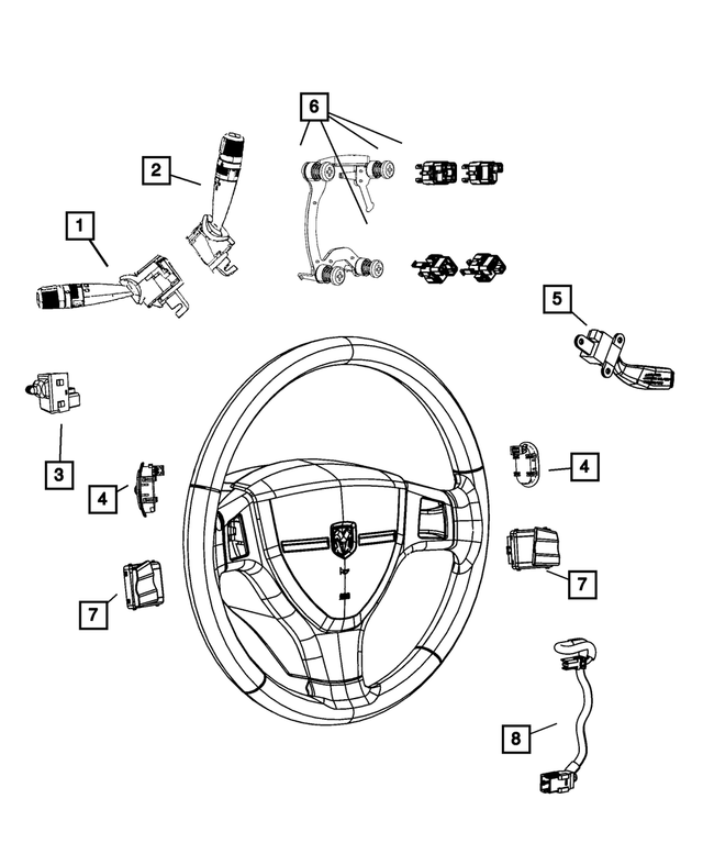 68038960AA - : Steering Wheel Wiring for Mopar Image