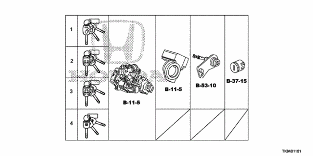 Key Cylinder Set for 2012 Honda Odyssey #0