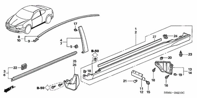 Molding - Side Sill Garnish for 2004 Acura RSX #0
