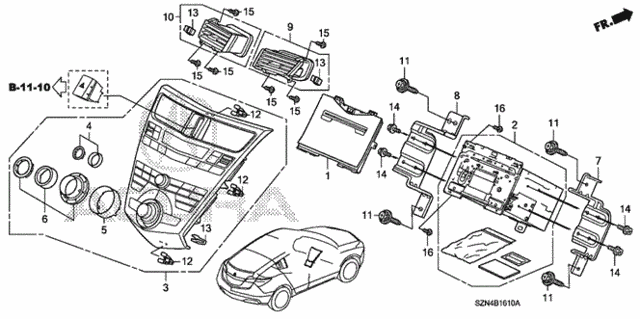 Audio Unit - Center Module for 2012 Acura ZDX #0