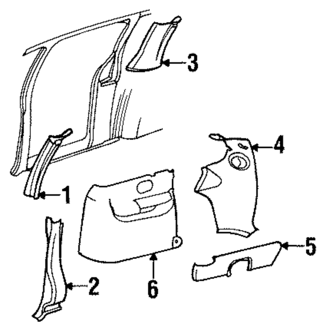 GH60SJK - Body: Body D-Pillar Trim Panel for Mopar Image