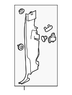 22871296 - Body: Lock Pillar Trim for Chevrolet: Silverado 1500, Silverado 2500 HD, Silverado 3500 HD | GMC: Sierra 1500, Sierra 2500 HD, Sierra 3500 HD Image