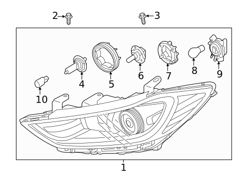 Headlamp Components for 2018 Hyundai Elantra #0