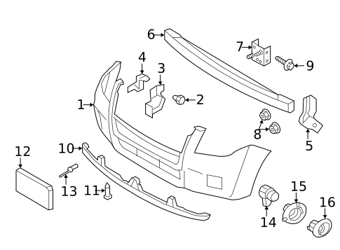 Bumper & Components - Front for 2010 Mercury Mariner #0