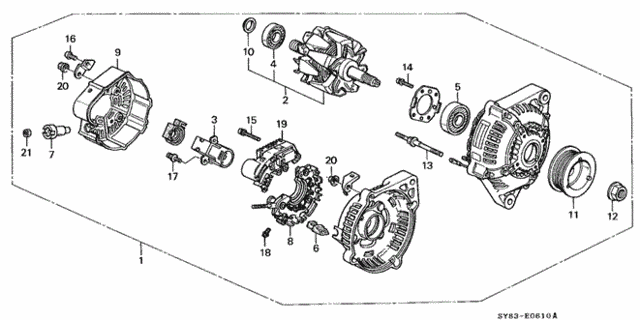 Alternator (Denso) (1) for 1998 Acura CL #0