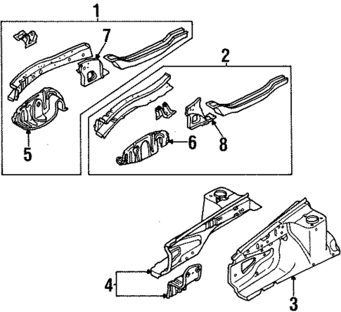 Structural Components & Rails for 1985 Nissan Sentra #0